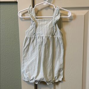 Carter's Light Blue Striped Romper